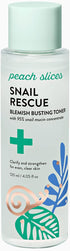 Peach Slices Snail Rescue Blemish Busting Toner, 95% Snail Mucin, Hydrates & Balances, Korean Skin Care, 4.05 oz
