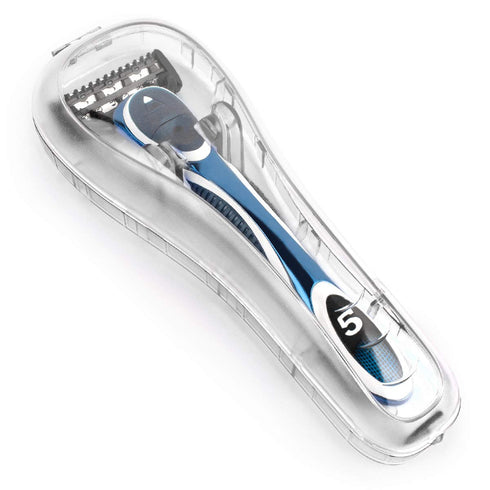 QSHAVE Portable Travel Razor Protector Hard Case for Manual Razor System, 1PC (No Razor Included)