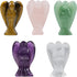 mookaitedecor Set of 5 Assorted Crystal Angel Figurines, 1.5 inch Mini Guardian Angel Statue for Home Decoration