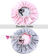 Night Sleep Satin Cap for Women Girls, Extra Large Satin Bonnet Cover, Double Side Satin Cap, Pink/Silvery Grey