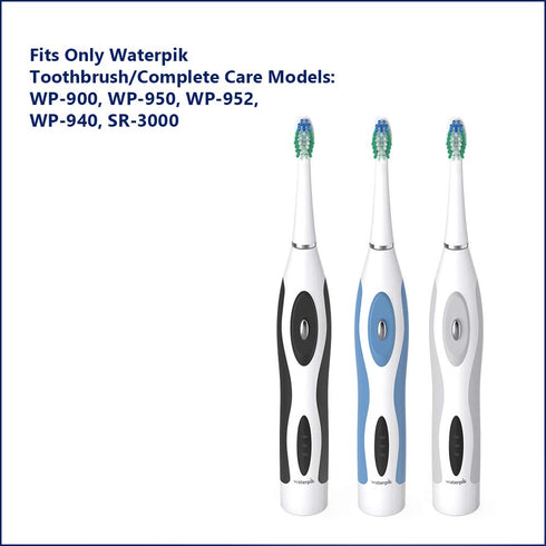 SRSB-3W, 3 Count Waterpik Compact Brush Heads, Replacement Tooth Brush Heads For Former Sensonic/Complete Care Models