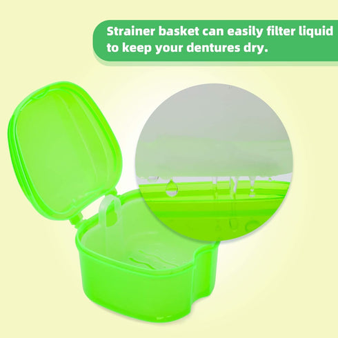 Colorful Plastic Dental Orthodontic Retainer Container Cleaning Case, Mouthguard Storage Soaking Case for Travel