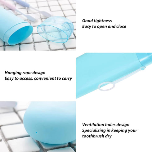 2 Packs Toothbrush Travel Case, Portable Holder with Ventilation Hole for Travel, Plastic Size for Business Trip