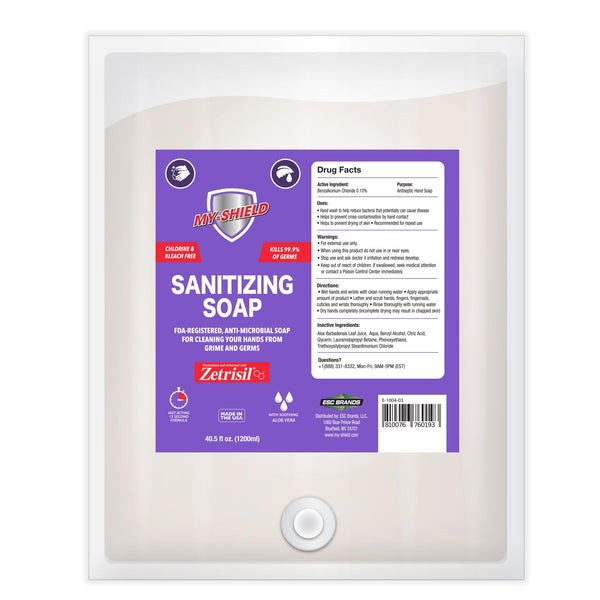 My-Shield Sanitizing Soap, 1 X 40.5 oz (1.2 L) Bag, Wall Dispenser, Single