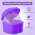 Denture Soaking Cup, Dental Retainer Case Cleaning with Strainer Basket, Orthodontic Bath Box, Mouthguard Storage