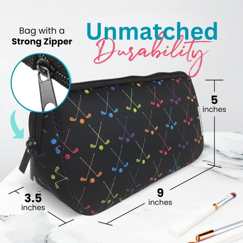Sportybella Golf Gifts for Female Golfers, Makeup Bag, Waterproof Toiletry Bag Organizer, Golfing Accessories