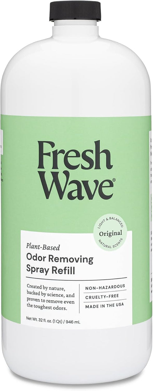 Fresh Wave Odor Eliminator Spray & Air Freshener Refill, 32 fl. oz. | Original Scent Spray Refills for Up to 4 Bottles