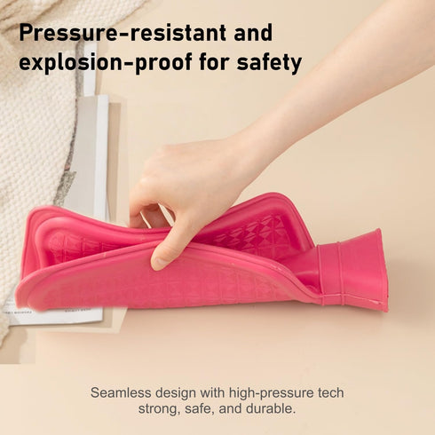 VERVEIO 1700ml, Hot Water Bottle with Plush Cover Hot Water Bag for Pain Relief, Warm Compress for Cramps, Reusable