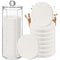 20 Pcs White Makeup Sponge with Acrylic Container, Round Powder Puff Cosmetic Blender for Wet and Dry Dual Use