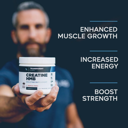 Transparent Labs Creatine HMB Powder, 30 Servings Strawberry Lemonade for Muscle Growth and Enhanced Energy