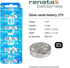 Renata 379 SR521SW Batteries - 1.55V Silver Oxide 379 Watch Battery (10 Count)