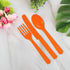 Orange Peel Assorted Plastic Cutlery Set, 24 Count, Durable & Eco-Friendly Party Supplies for Celebrations