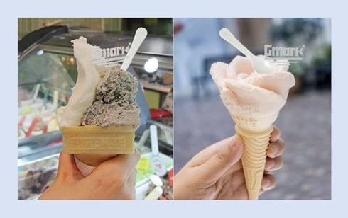 Gmark Taster Spoons - 400pc 3" Plastic Mini Spoons, Ice Cream, Dessert Spoons, White, 1 Box Set GM1002A
