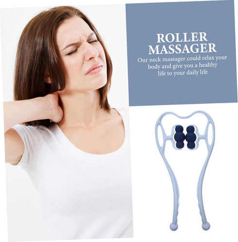 Manual Roller Neck Massager with Ergonomic Micro Curved Wheels for Deep Trigger Portable Home Neck Vertebra Clip