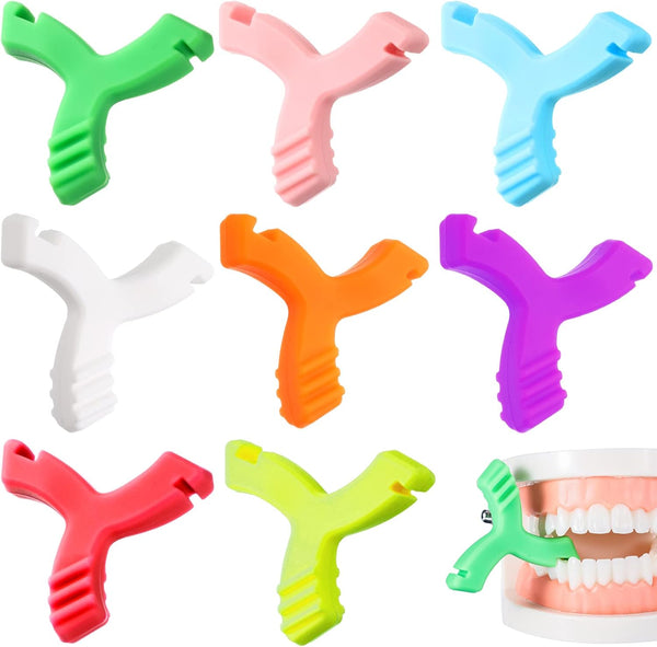 8 Pcs Y Shaped Aligner Colorful Tray Seaters for Invisible or Metal Braces, 8 Colors and Scents