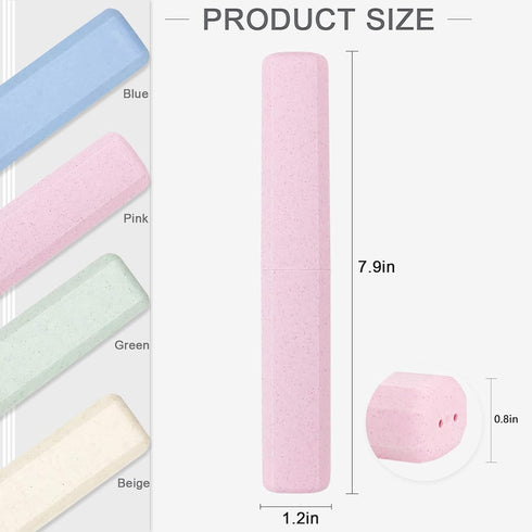 Mulbozy 4 Packs Portable Travel Toothbrush Case, Breathable Plastic Toothbrush Holder for Home, Travel, Business