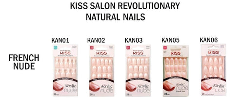 Kiss Salon Acrylic Nude French Nails 28 Count (Breathtaking) - 3 Pack