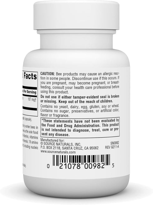 Source Naturals Royal Jelly - 500mg - 30 Capsules