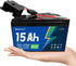 HeyFuture 12V 15Ah LiFePO4 Battery for Power Wheels Ride On Toys Upgrade Kit,