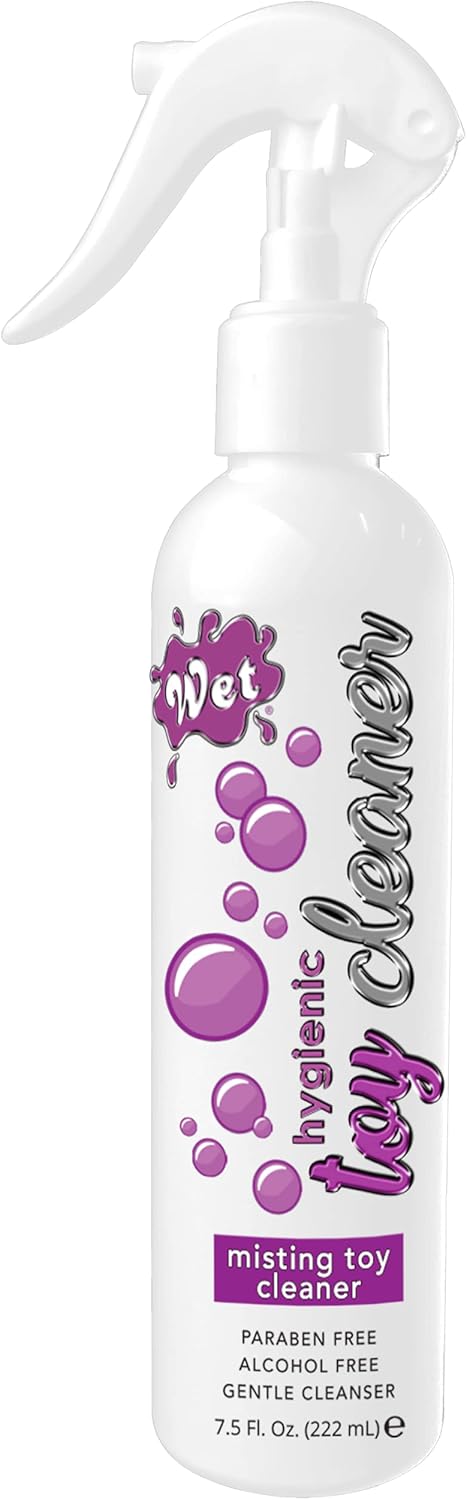 Wet Hygienic Misting Toy Cleaner, 8 Ounce Alcohol Free Gentle Cleansing Spray Safe for All Toys and Surfaces
