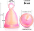 Peachlife Mini Ring Menstrual Cup with Loop Stem Pull, Reusable Silicone Feminine Care, Small