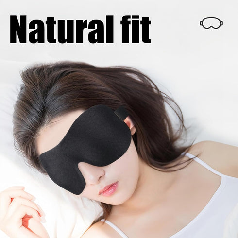 Eye Masks for Sleep, 2pcs Sleep Mask with 3D Contoured Design, Eye Mask for Pressure-Free Comfort (1BLACK)