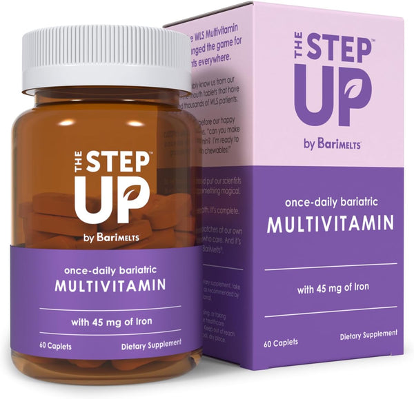 BariMelts The Step Up Once Daily Bariatric Multivitamin with Iron - 60 Caplets, Sugar-Free