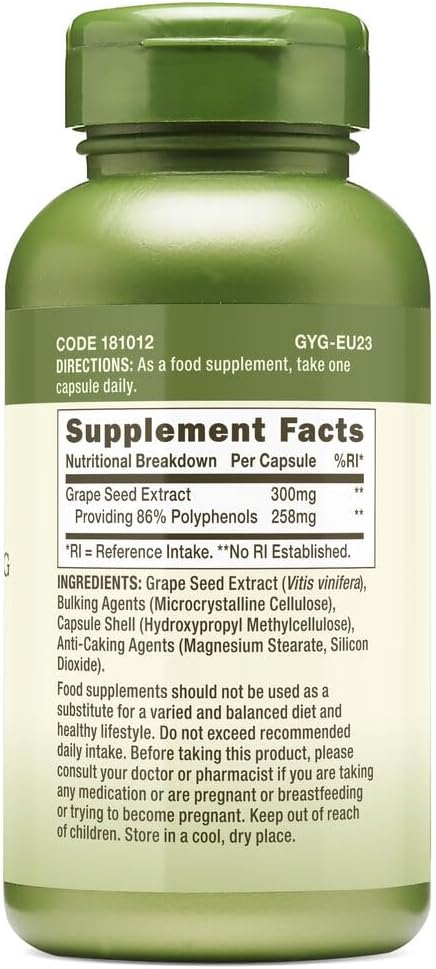 GNC Herbal Plus Grape Seed Extract 300mg | Antioxidant Support | Vegetarian | 100 Count