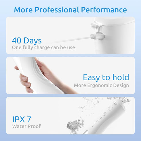 Water Flosser - Cordless Portable Oral Irrigator with 6 Modes, IPX7 Waterproof for Dental Care at Home