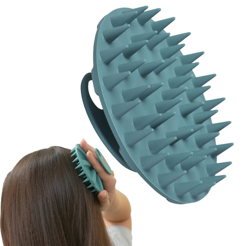 INNERNEED Scalp Massager Shampoo Brush - Wet & Dry Manual Scalp Care Head Scrubber for Hair Growth, Dark Green