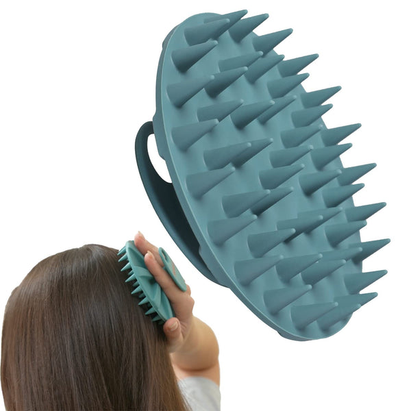 INNERNEED Scalp Massager Shampoo Brush - Wet & Dry Manual Scalp Care Head Scrubber for Hair Growth, Dark Green