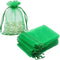 HRX Package 100pcs Organza Drawstring Bags, Green, 4 x 6 inch Candy Mesh Gift Pouches