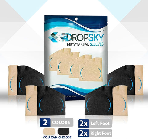 Metatarsal Pads Men Sleeves Inserts with Gel, 4-Pack Ball of Foot Cushions for Pain Relief