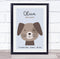 The Card Zoo New Baby Birth Details Nursery Christening Cute Dog Face Keepsake Gift Print