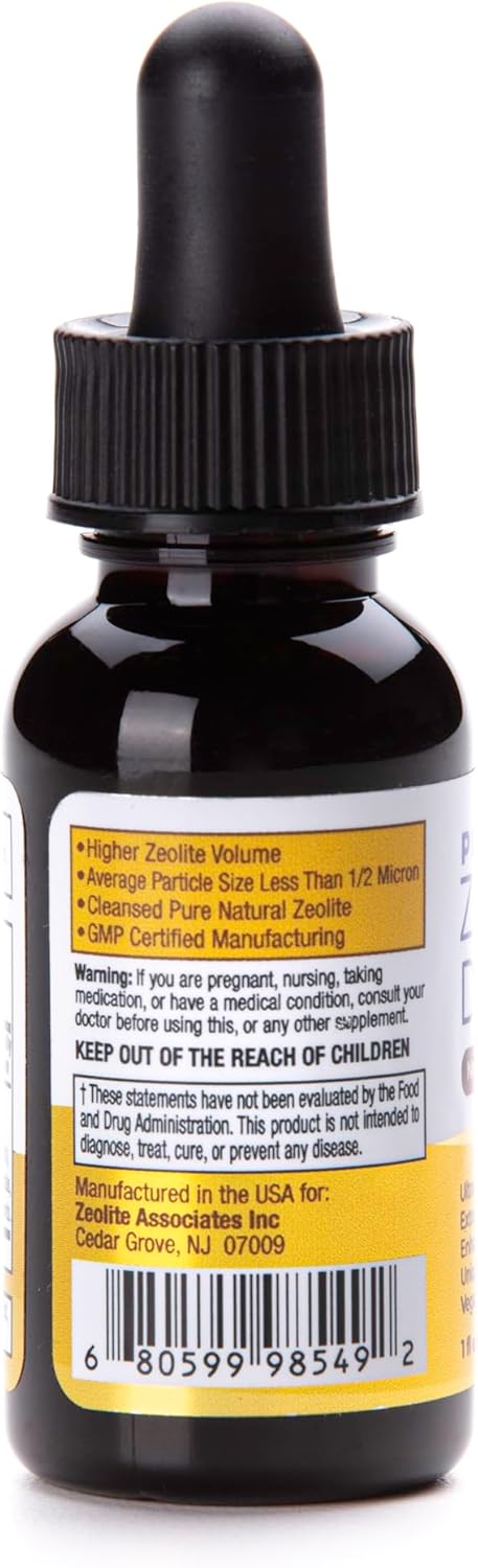 1 oz Bottle Fulvic and Humic Acid Immune Gut Support - 100% Bioavailable Pure Liquid Zeolite Suspension Enhanced with
