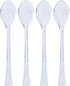 Lillian Tablesettings Mini Spoon | Polished Silver | Pack of 48 Plastic Serve-ware, 4.15 x 1.15 x 5.85 inches (31739)