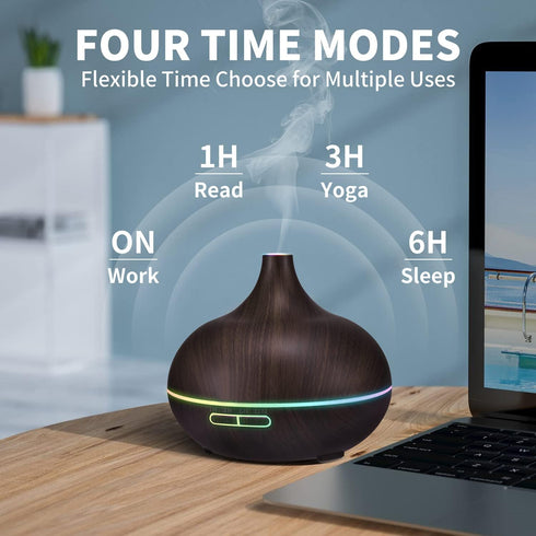Aromatherapy Essential Oil Diffuser Set - 550ML Ultrasonic Humidifier for Large Rooms, Vaporizer and Aroma Diffuser