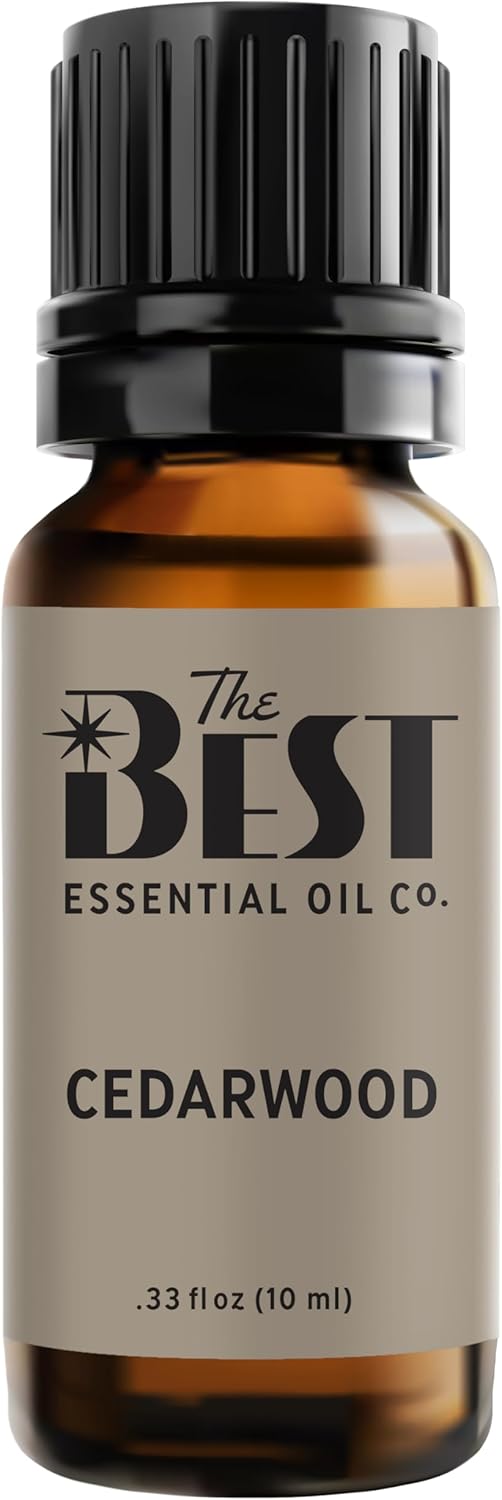 Cedarwood Essential Oil, 10 ml (0.33 fl oz), 100% Pure & Natural for Aromatherapy, Diffuser, Spa, Massage