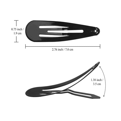 Snap Hair Clips for Women Girls, Funtopia 40 Pcs 7cm / 2.8 Inch Long No Slip Metal Hair Clips for Thick Hair (Mixed