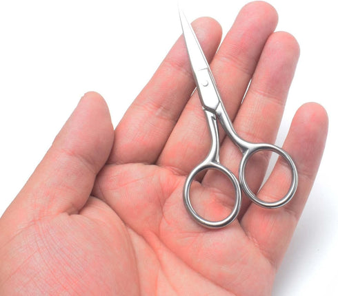 Professional Grooming Scissors for Facial Hair Removal, Stainless Steel Fine Straight Tip Scissors for Men