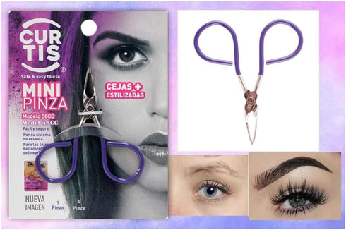 PROFESSIONAL Mini TWEEZERS with Easy Scissor Handle, Precision Eyebrow Tweezers for Men/Women, 58CC Purple
