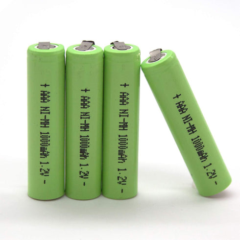 YUTSUJO (4-Pack) 1.2V AAA 1000mAh Ni-MH Rechargeable Battery with Solder Tabs for Waterpik