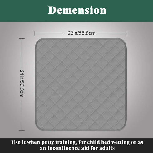 Waterproof Chair Pads for Incontinence, 2Pcs Reusable Washable Seat Protector Pads for Seniors and Toddlers, 22"X21",