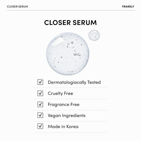 Frankly Closer Serum, 9 Peptides & Vegan Collagen, Pore Minimizer & Anti-Aging Hydrator, 2.03 fl. Oz.