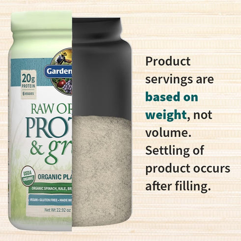Garden of Life Raw Organic Protein & Greens - Vegan Protein Powder for Women & Men, Plant Protein, Pea Protein, Greens