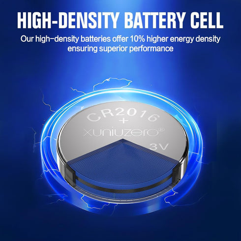 XUNIUZERO CR2016 3V 12 Pack 7 Lithium Batteries for Child Safety, Compatible with Remotes, Key Fobs, Glucose Monitors