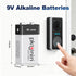 PKUNIN 9V 12 Pack 9 9V 6LR61 10-Year Batteries Alkaline Volt Battery for Smoke Detector Long-Lasting Square Fire Alarm