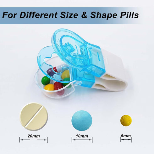 Pills Taker 2pcs Tablet Puncher Pill Blister Package Opener, Gray x1 + Blue x1