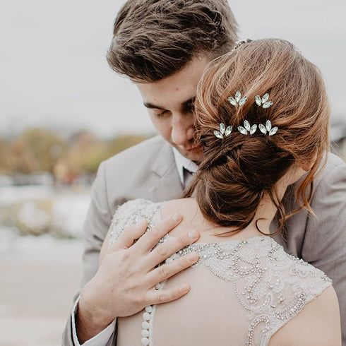 Wedding Hair Pins for Bride - 5PCS Silver with Rhinestone Hair Accessories