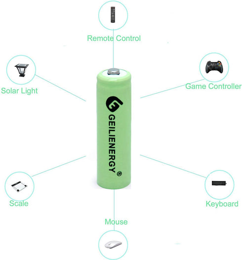 AA Ni-MH 600mAh 1.2V Rechargeable Solar Light Batteries for Outdoor Solar Lamps (8 Pcs)